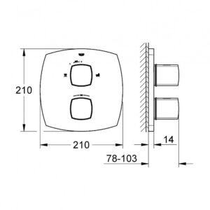 Термостат для ванны со встроенным переключателем на 2 положения Grohe Grandera (хром-золото) (19948IG0)