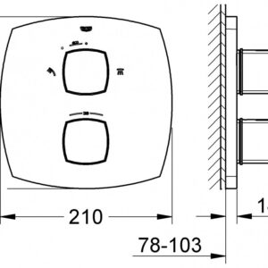 Панель термостат для душа Grohe Grandera на 2 полож. (35500) (19937000)