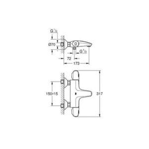 Змішувач-термостат для ванни Grohe Grohtherm1000 New (34155003)