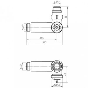 Терморегулируемый кран , G1/2″ комплект 2шт