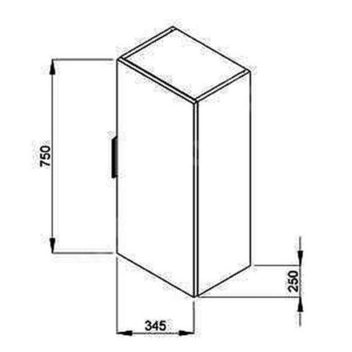 Пенал подвесной JIKA Cube 34,5 см H4537111763001