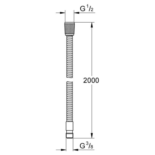 Grohe Relexaflex шланг для смесителя на бортик ванны 2000 мм (28158000)