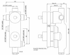 Прихована частина термостатичного змішувача JAQUAR Aquamax 3 положення (ALD-CHR-683E)