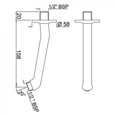 Кронштейн для верхнього душу Jaquar 190 мм хром (SHA-CHR-477)